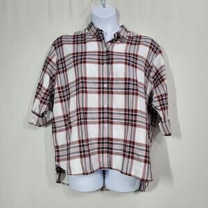 Barbour Bethwin Long Sleeve Button Up Collar Shirt Cloud Check Size 10